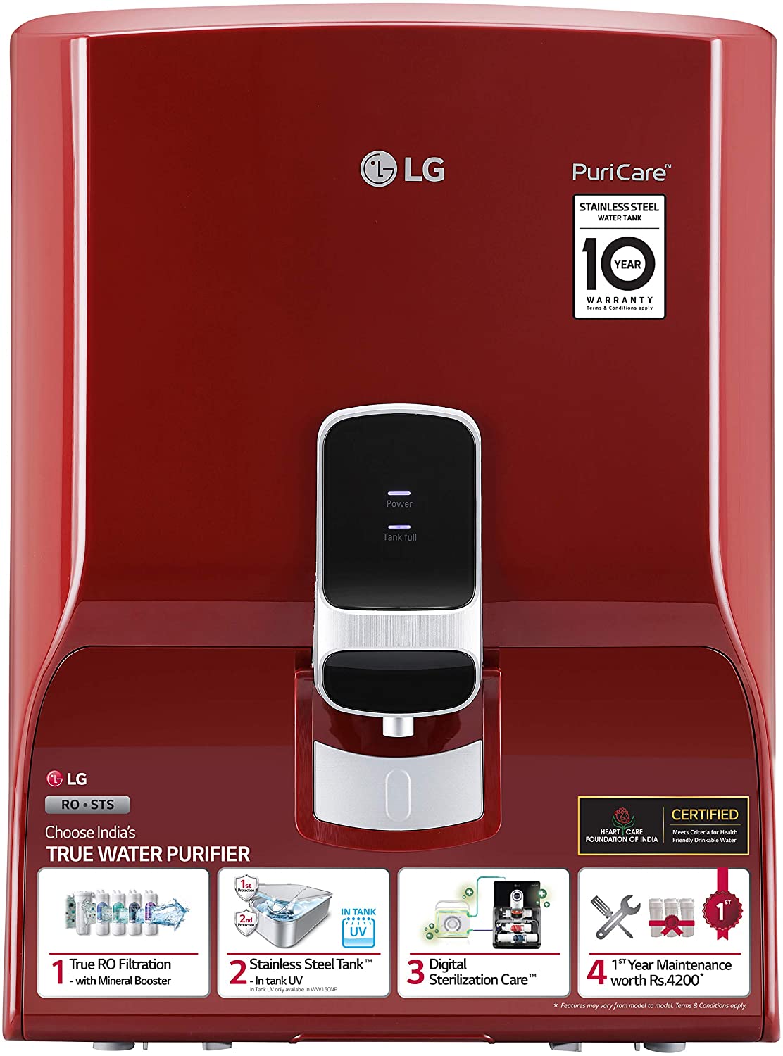 LGL.G WW130NP 8L Water Purifier (RED) 8L RO Water Purifier Image