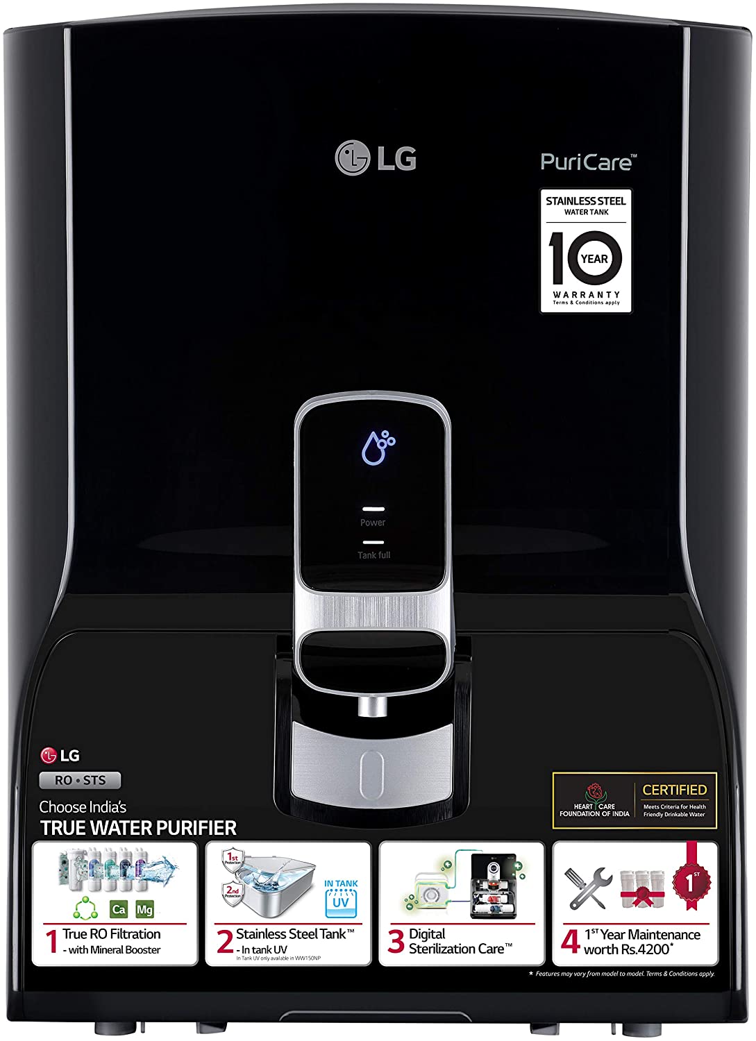 LG WW140NP 8L RO Water Purifier with Stainless Steel Tank Image