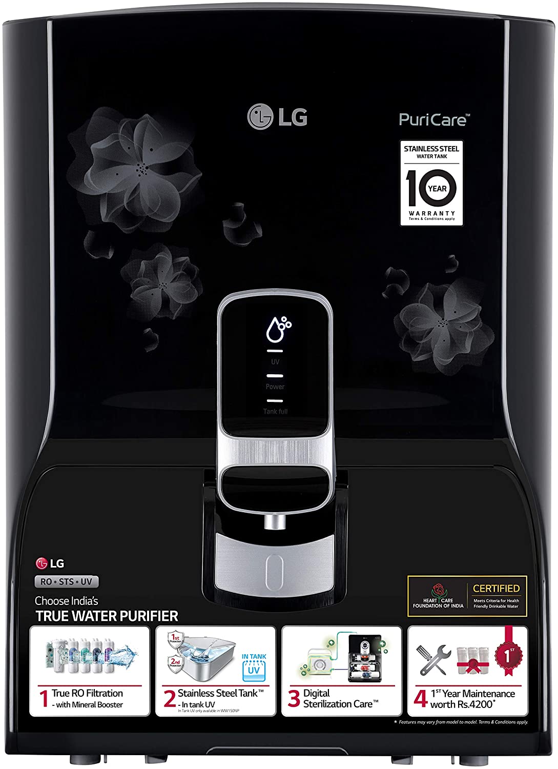 LG WW150NP 8L RO+UV Water Purifier with Stainless Steel Tank Image