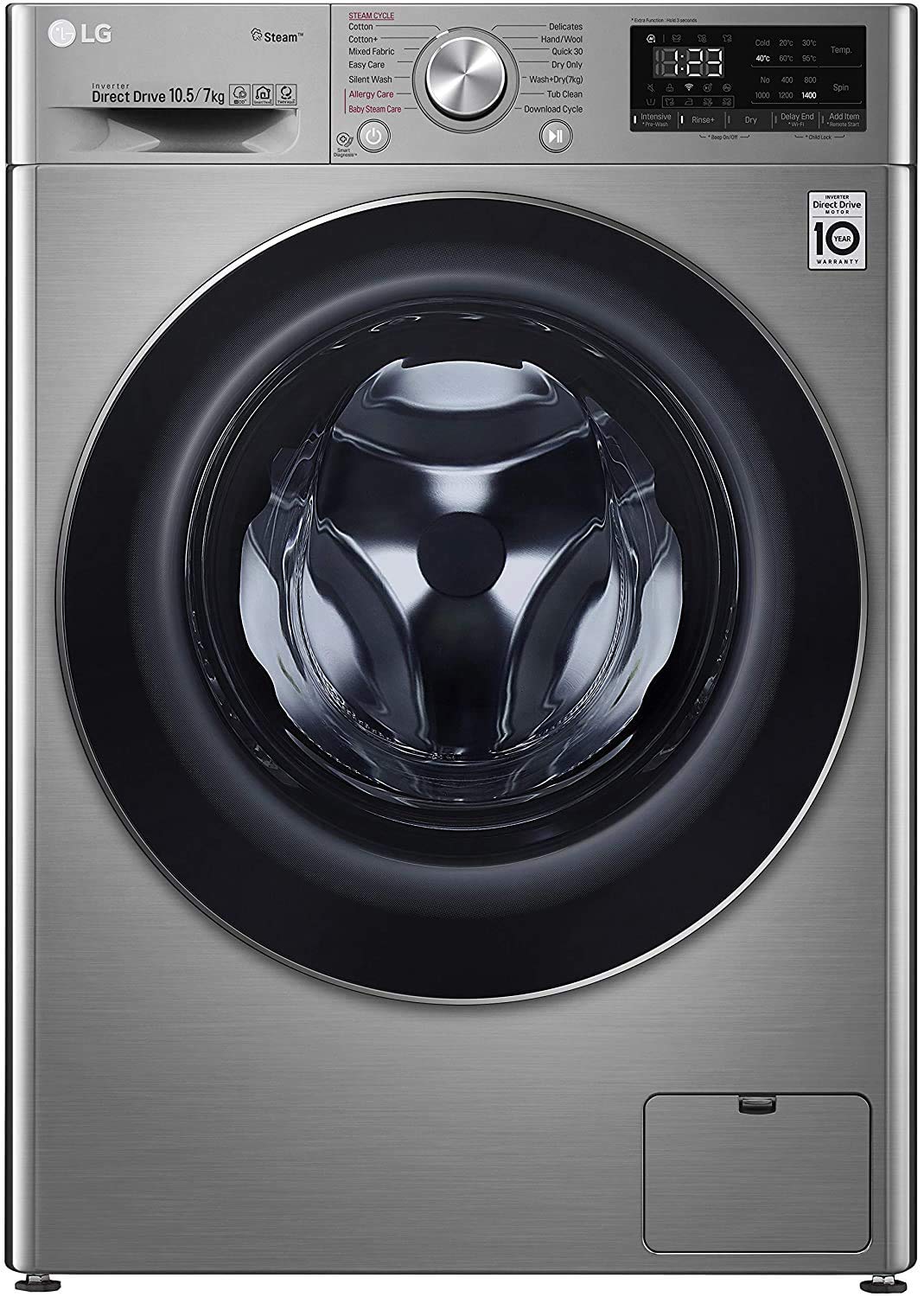 LG 5Kg 7kg AI Direct Drive Washer Dryer with Steam ThinQ FHD1057SWS 10 Image