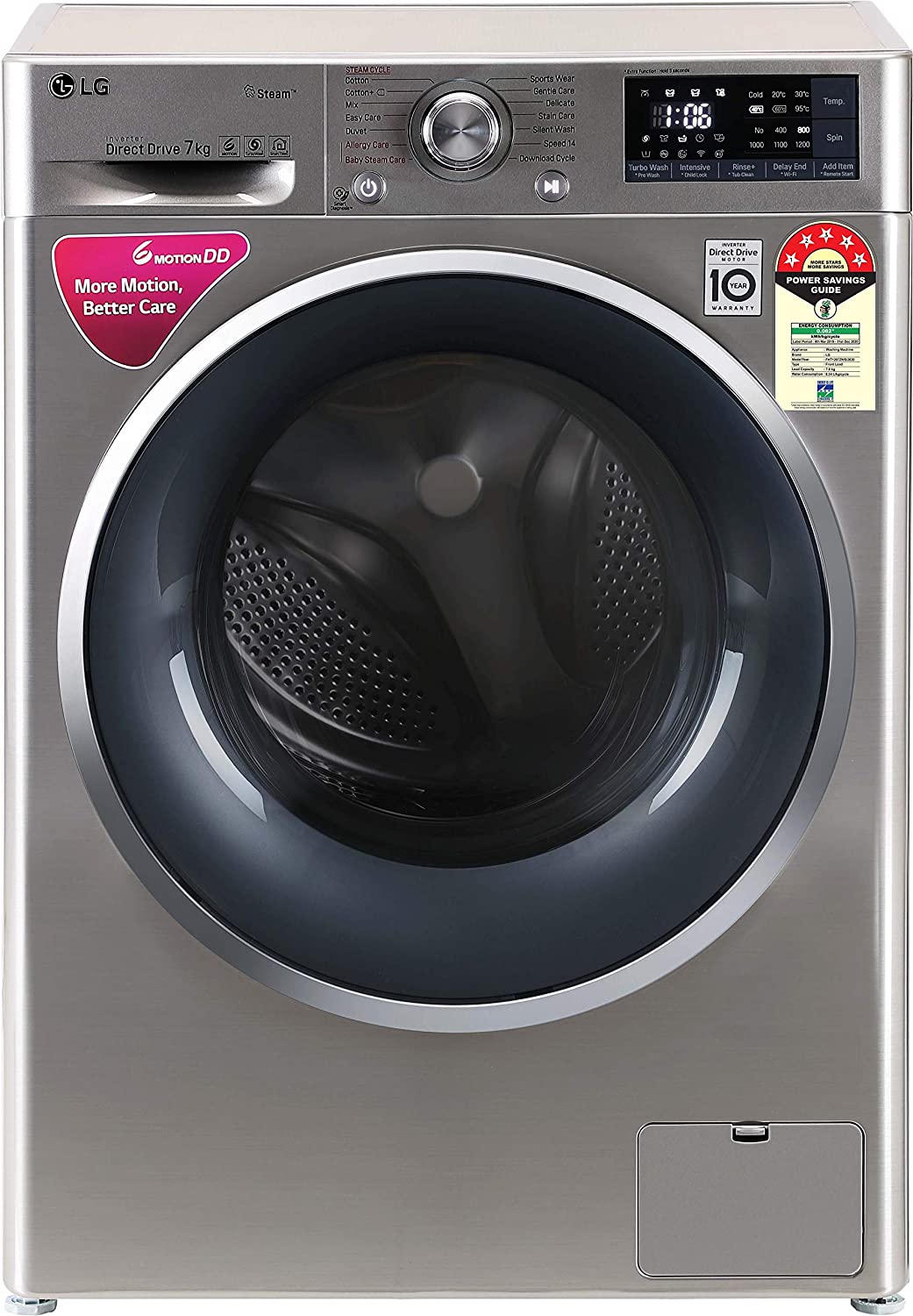 LG 7.Kg Fully Automatic Washing Machine FHT1207SWS Image