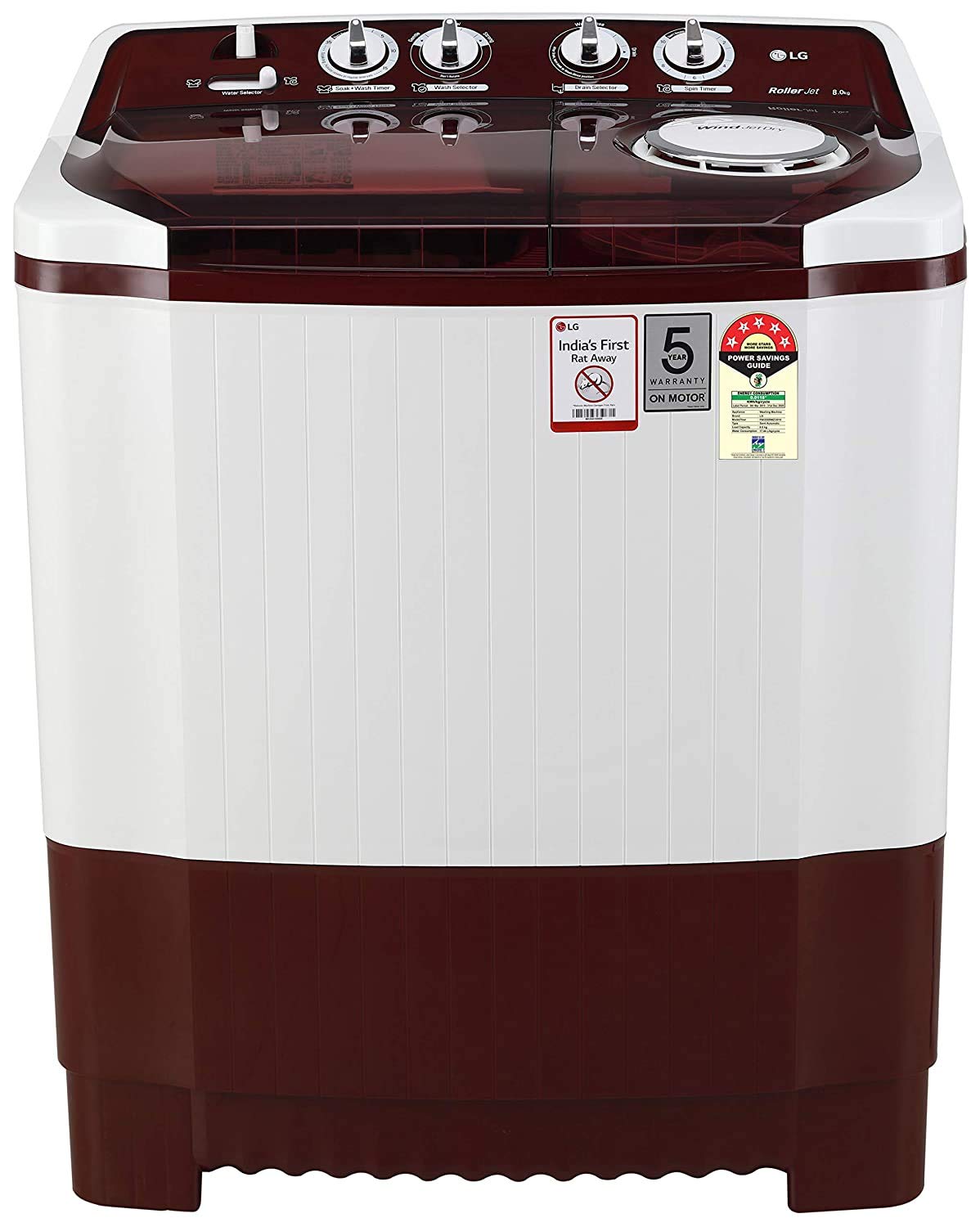 LG 8Kg Semi Automatic Washing Machine P8035SRMZ Image