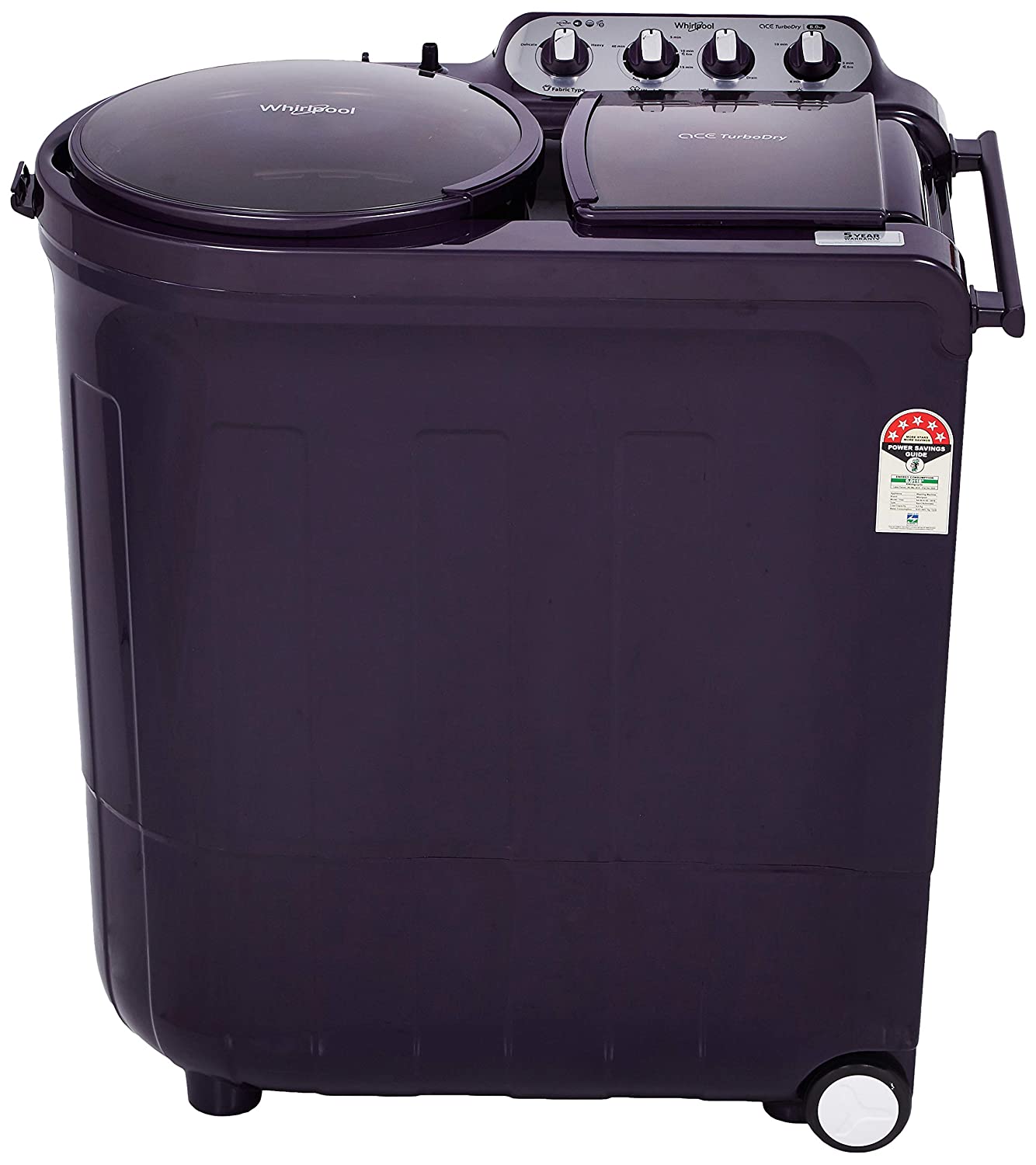 Whirlpool 8Kg Semi Automatic Washing Machine 5YR Purple Dazzle ACE 8.0 Turbo Dry Image