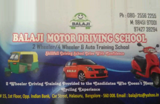 Balaji Motor Driving And Training School - Ulsoor - Bangalore Image