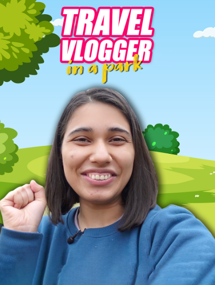 Travel Vlogger in a park Image