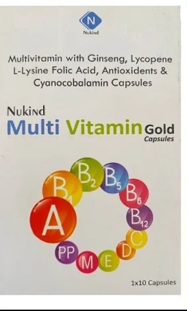 Nukind Multivitamin Gold Capsules With Ginseng And Lycopene Capsules Image