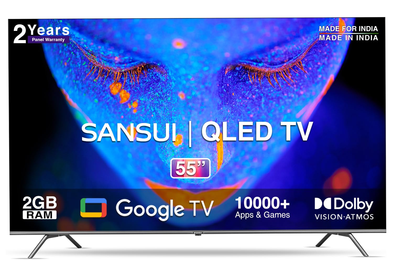 Sansui 140cm (55) 4KUltra HD Smart Google TV JSW55GSQLED Image