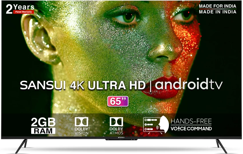 Sansui 165cm (65) 4K Ultra HD LED Smart TV JSW65ASUHDFF Image