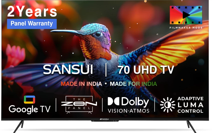 Sansui 178cm (70) 4K Ultra HD LED Smart Google TV JSW70GSUHDFF Image