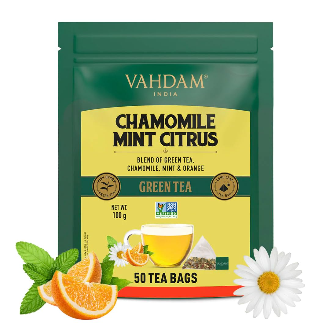 Vahdam Chamomile Mint Citrus Green Tea Image