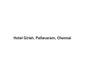 Hotel Girish - Pallavaram - Chennai