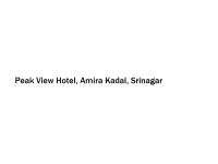 Peak View Hotel - Amira Kadal - Srinagar