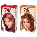 Color Mate Burgundy and Golden Copper Hair Color Cream