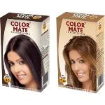 Color Mate Dark Brown and Golden Brown Hair Color Cream