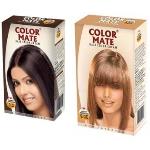Color Mate Dark Brown and Light Blonde Hair Color Cream