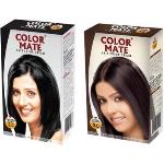 Color Mate Natural Black and Dark Brown Hair Color Cream