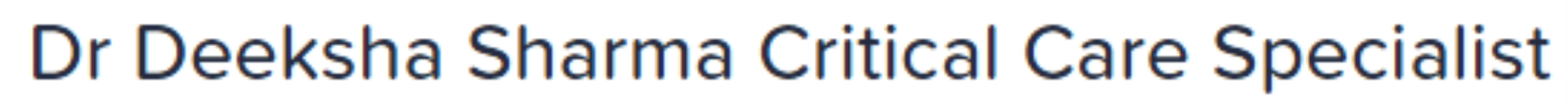 Dr Deeksha Sharma Critical Care Specialist - Malviya Nagar - Udaipur