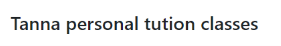 Tanna Personal Tution Classes - Rajkot