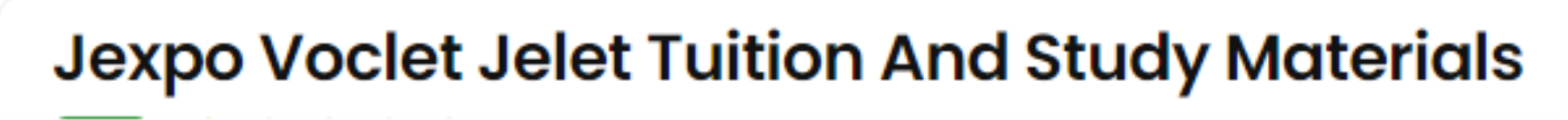 Jexpo Voclet Jelet Tuition And Study Materials - Sector V - Kolkata