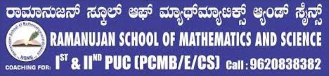 Ramanujan School Of Mathematics And Science Rsms - Chamaraja Mohalla - Mysore