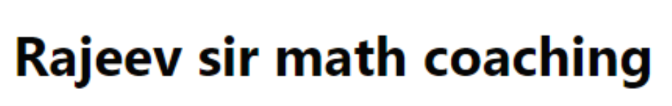 Rajeev Sir Math Coaching - Boring Road - Patna