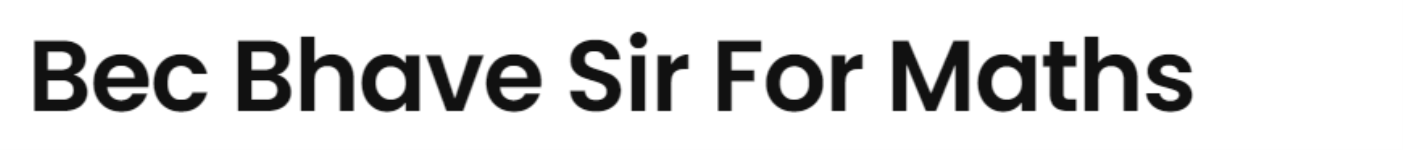 Bec Bhave Sir For Maths - Rajendra Nagar - Indore