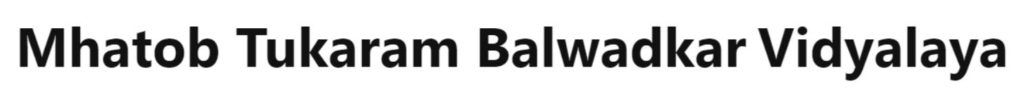 Mhatob Tukaram Balwadkar Vidyalaya - Baner - Pune