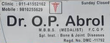 Dr. O P Abrol (dr. O P Abrol Clinic) - Patel Nagar - Delhi