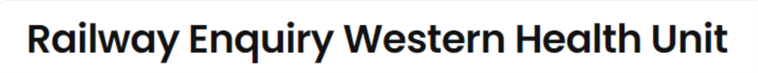 Railway Enquiry Western Health Unit - Borivali East - Mumbai