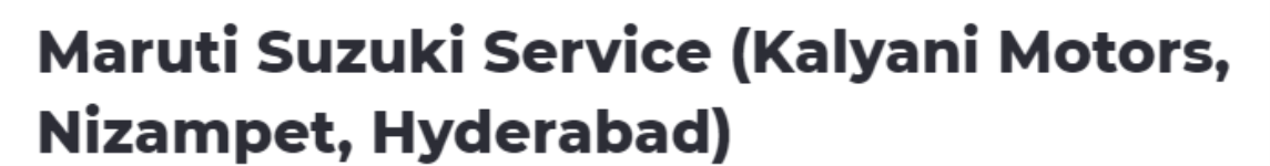 Kalyani Motors - Nizampet - Hyderabad