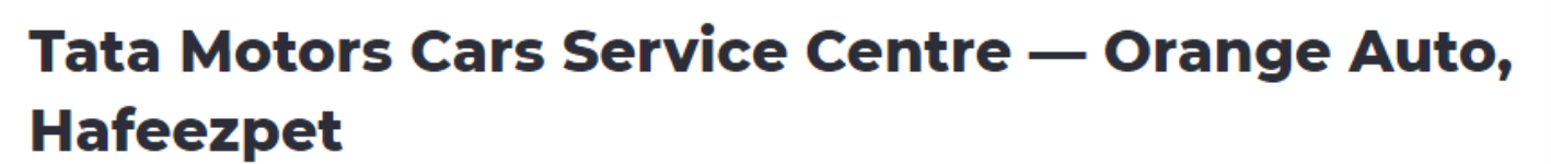 Orange Auto Private Limited - Hafeezpet - Hyderabad