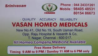 Vasan Homeo Medicals - T Nagar - Chennai