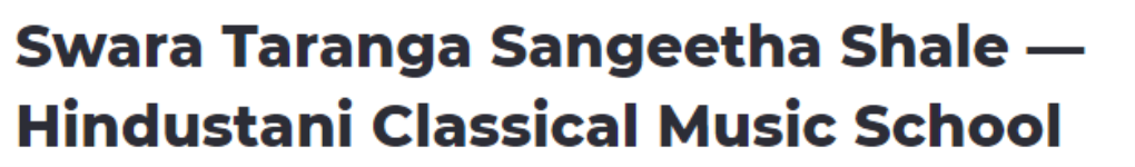 Swara Tharanga Sangeetha Shale - Banashankari - Bengaluru