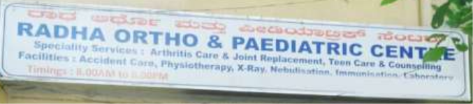 Radha Ortho And Paediatric Centre - Rajajinagar - Bangalore