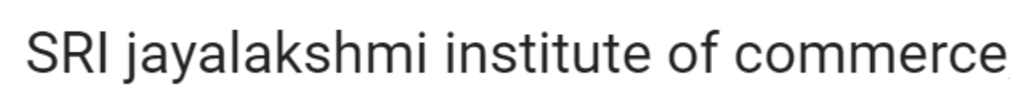Sri Jayalakshmi Institute Of Commerce - Malleswaram - Bangalore
