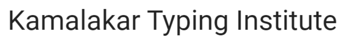 Kamalakar Typing Institute - Ramanathapur - Hyderabad