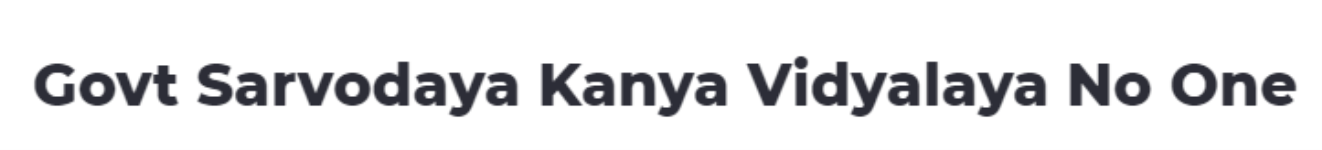 Govt Sarvodaya Kanya Vidyalaya No One - Daryaganj - Delhi