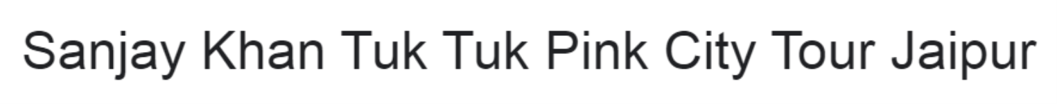 Sanjay Khan Tuk Tuk Pink City Tour - Bani Park - Jaipur