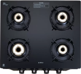 Elica Glass Manual Gas Stove CREST 460 J NERO