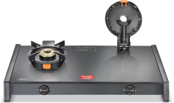 Prestige GTSB-02 Svachh Black Toughened Glass Gas Stove