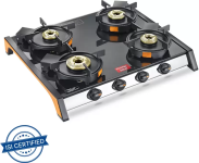Prestige GTSB-04 Svachh Black Toughened Glass Gas Stove