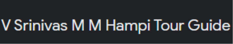 V Srinivas M M Hampi Tour Guide - Kamalapura - Hospet