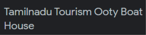 Tamilnadu Tourism Ooty Boat House Tours - Kathadimattam - Ooty