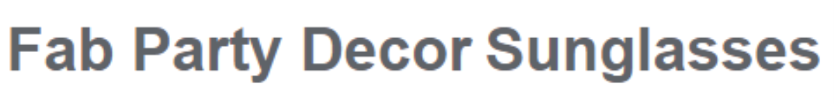 Fab Party Decor Sunglasses