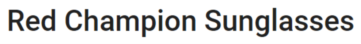 Red Champion Sunglasses