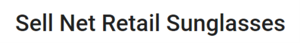 Sell Net Retail Sunglasses