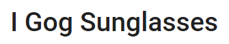 I-Gog Sunglasses Image