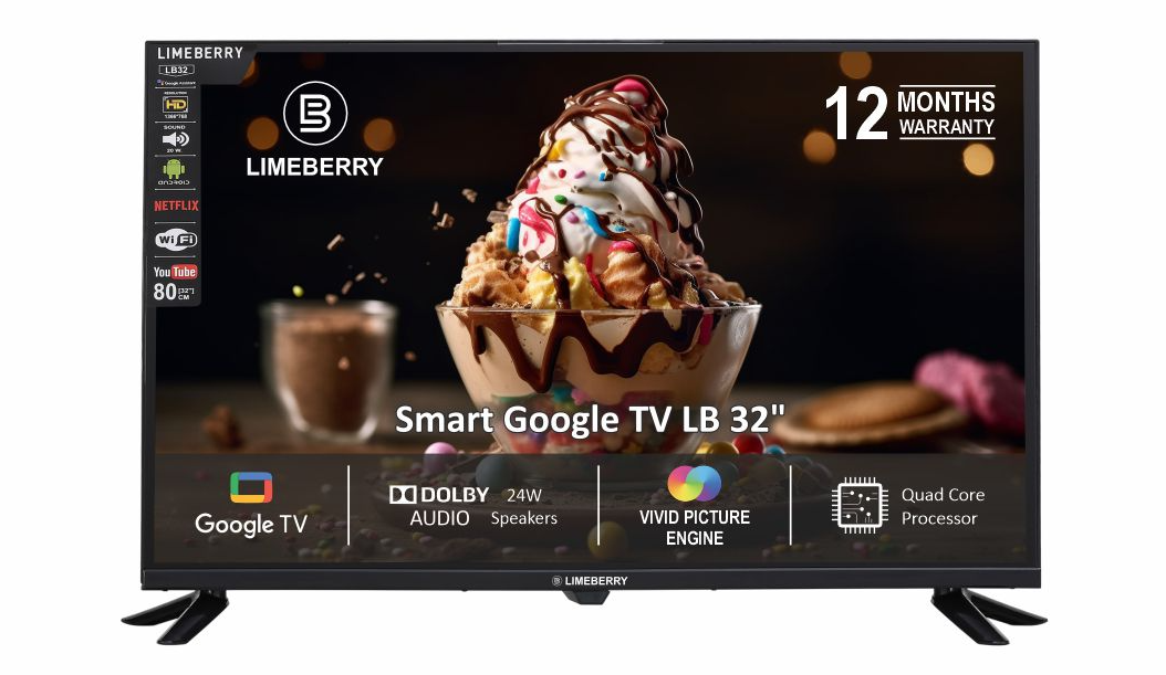 Limeberry 81cm (32) Full HD LED Smart Google TV LB43MF10BSPS4GV Image